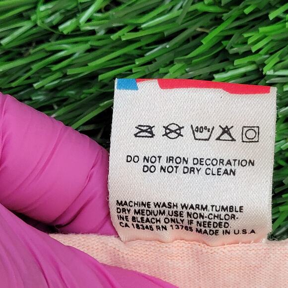 Vintage Surfer Shirt Womens Large 21x26 Peach Virginia-Beach - Picture 9 of 14